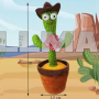Танцующий кактус Dancing Cactus Ковбой в горшке с подсветкой повторяет звуки 120 мелодий